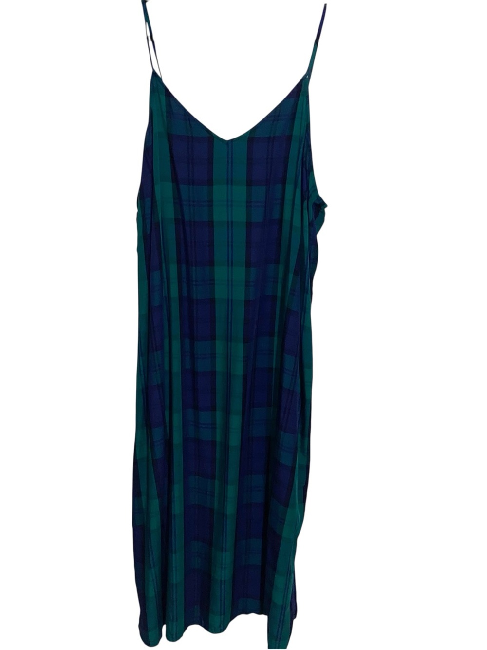 Old Navy Slip Dress Womens XXL 2X Tartan Plaid Dark Academia Preppy Grunge Blue